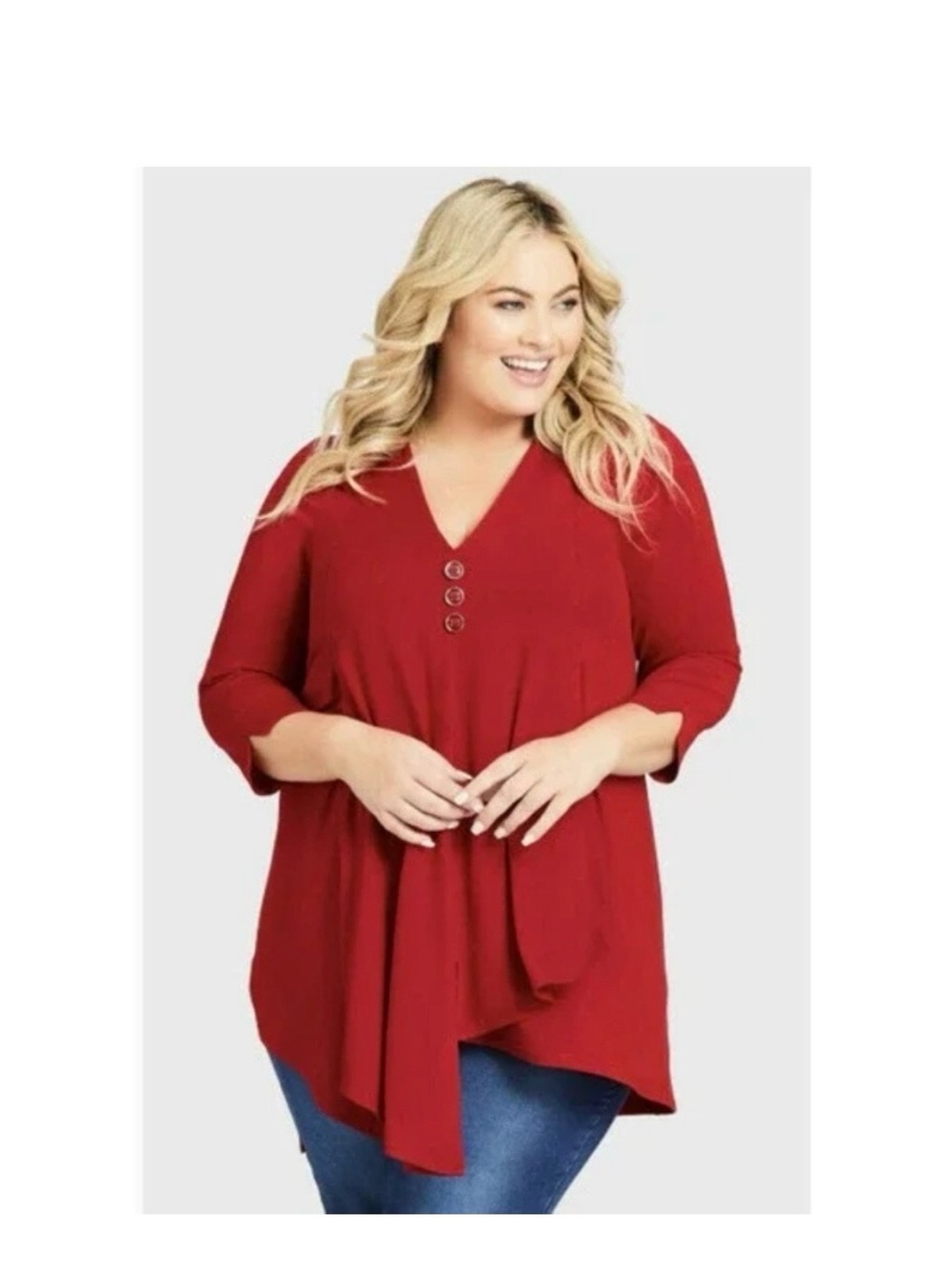 Avenue 26/28 woodlands ruby port tunic nwt red plus size